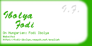ibolya fodi business card